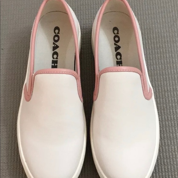 Coach Genuine Leather Petal Trim Cream Slip On - Picture 2 of 6